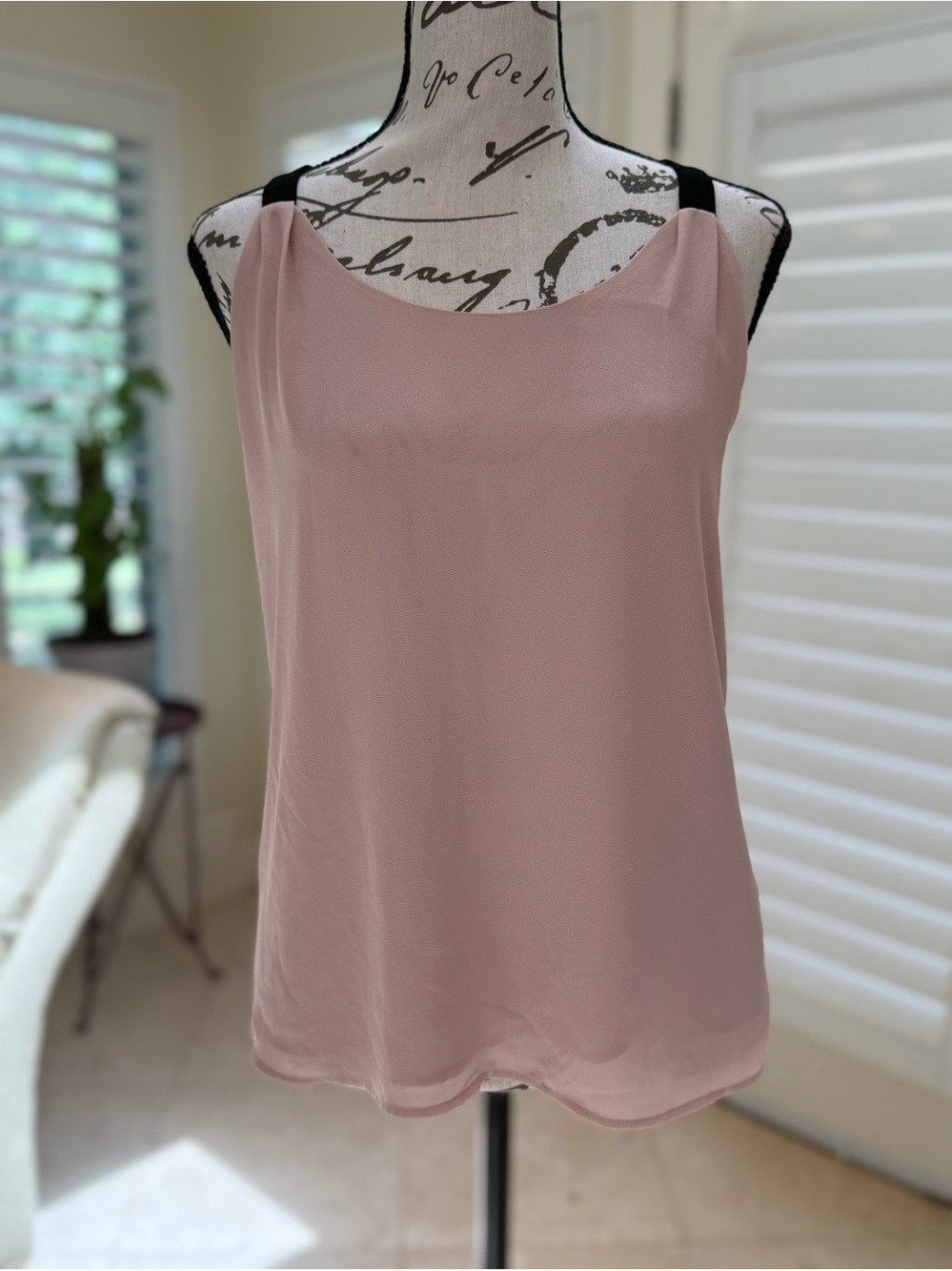 Naked Zebra Blush Pink Strappy Back Tank Top Small
